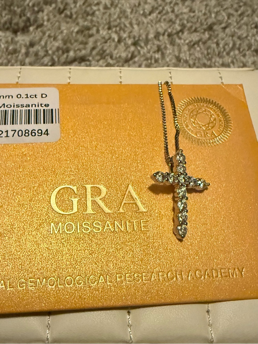 NWT Moissanite Cross Pendant Necklace - Sparkling White